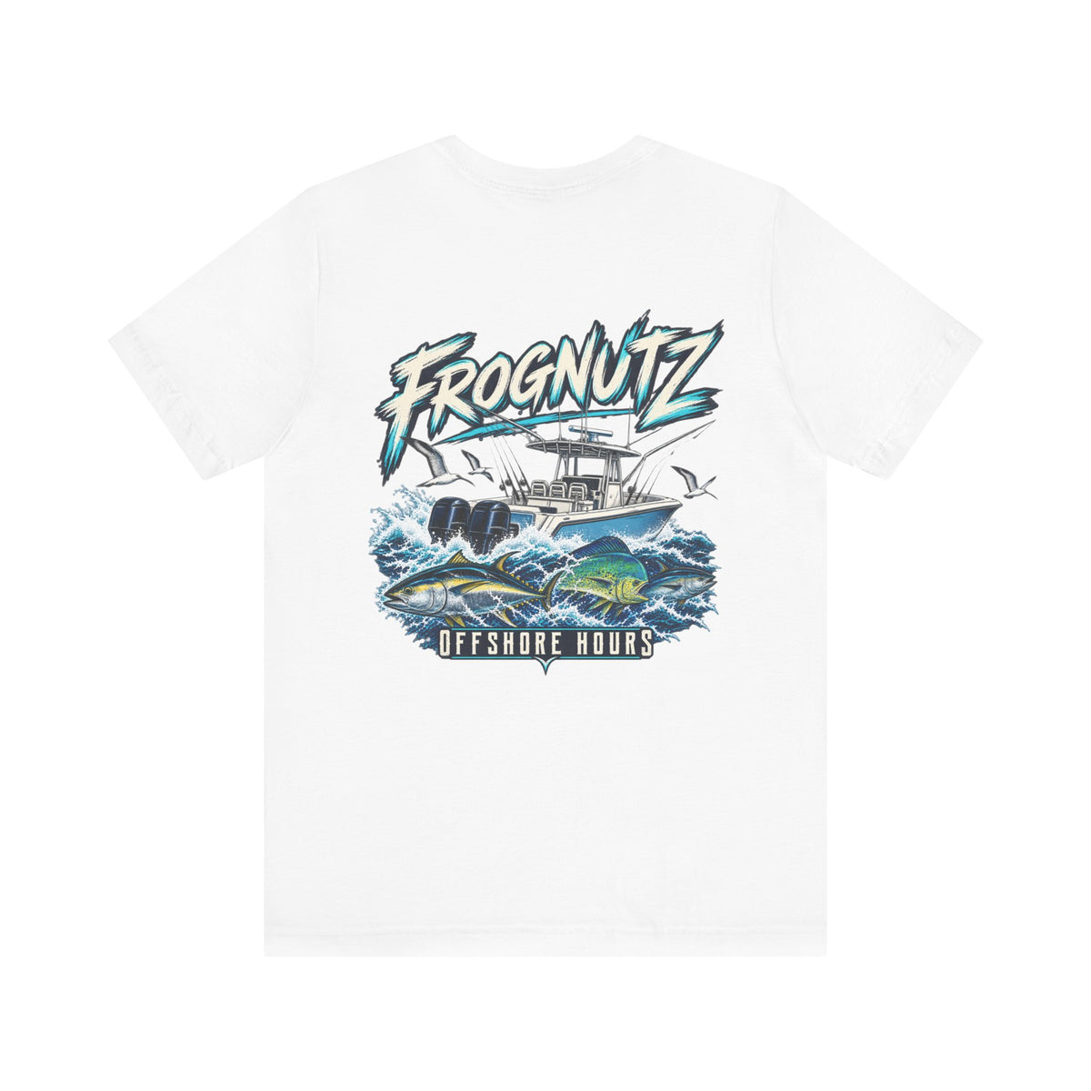 Frognutz Offshore Hours | Front Logo and Back Graphic Tee