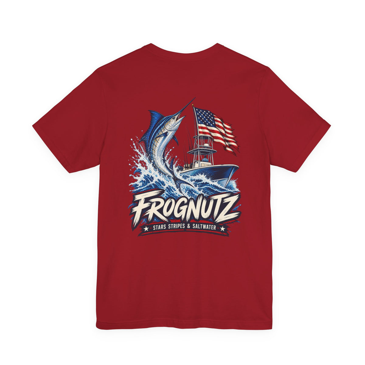 Frognutz Stars Stripes and Saltwater | Front Logo and Back Graphic Tee