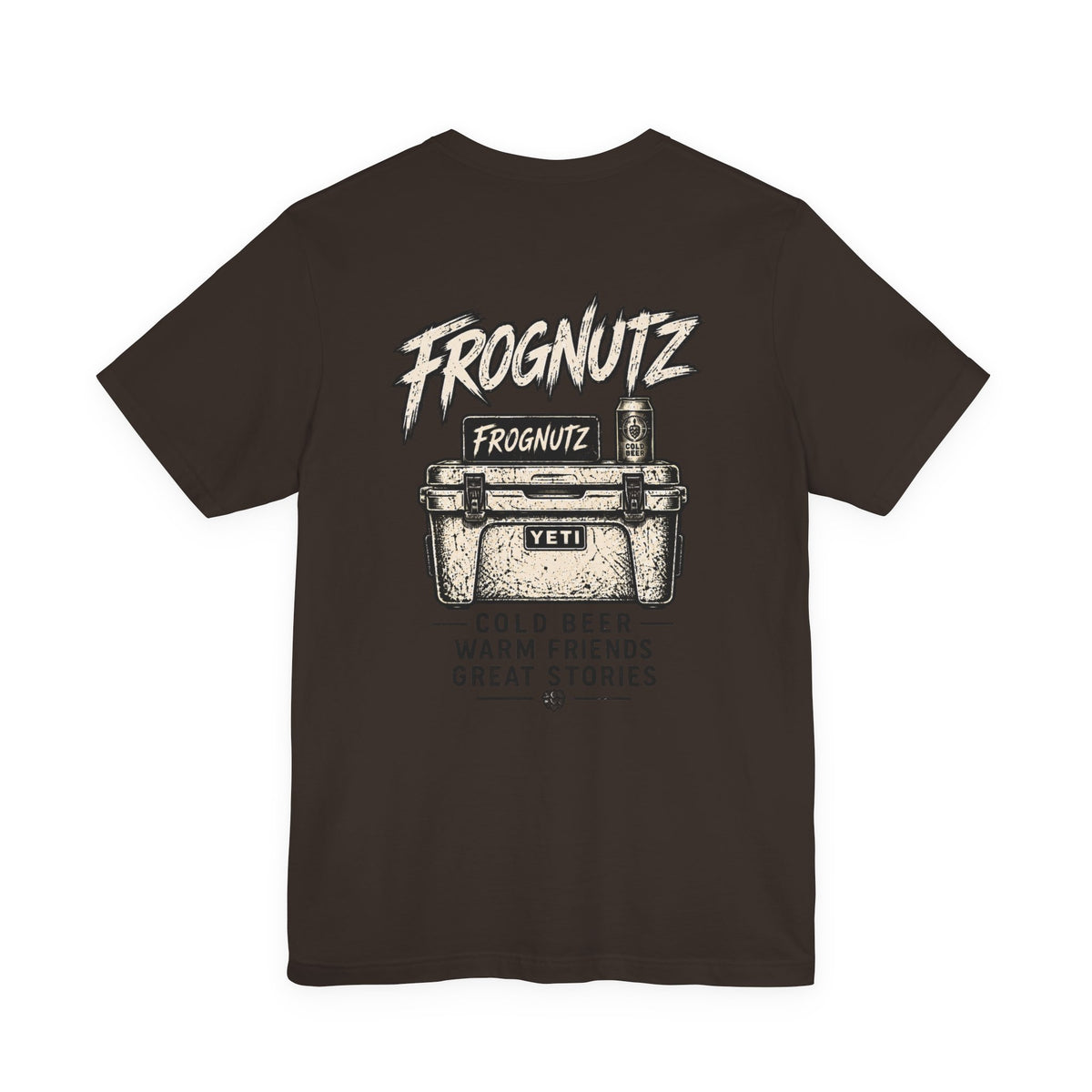 Frognutz Cold Beer Warm Friends Great Stories | Front Logo and Back Graphic Tee