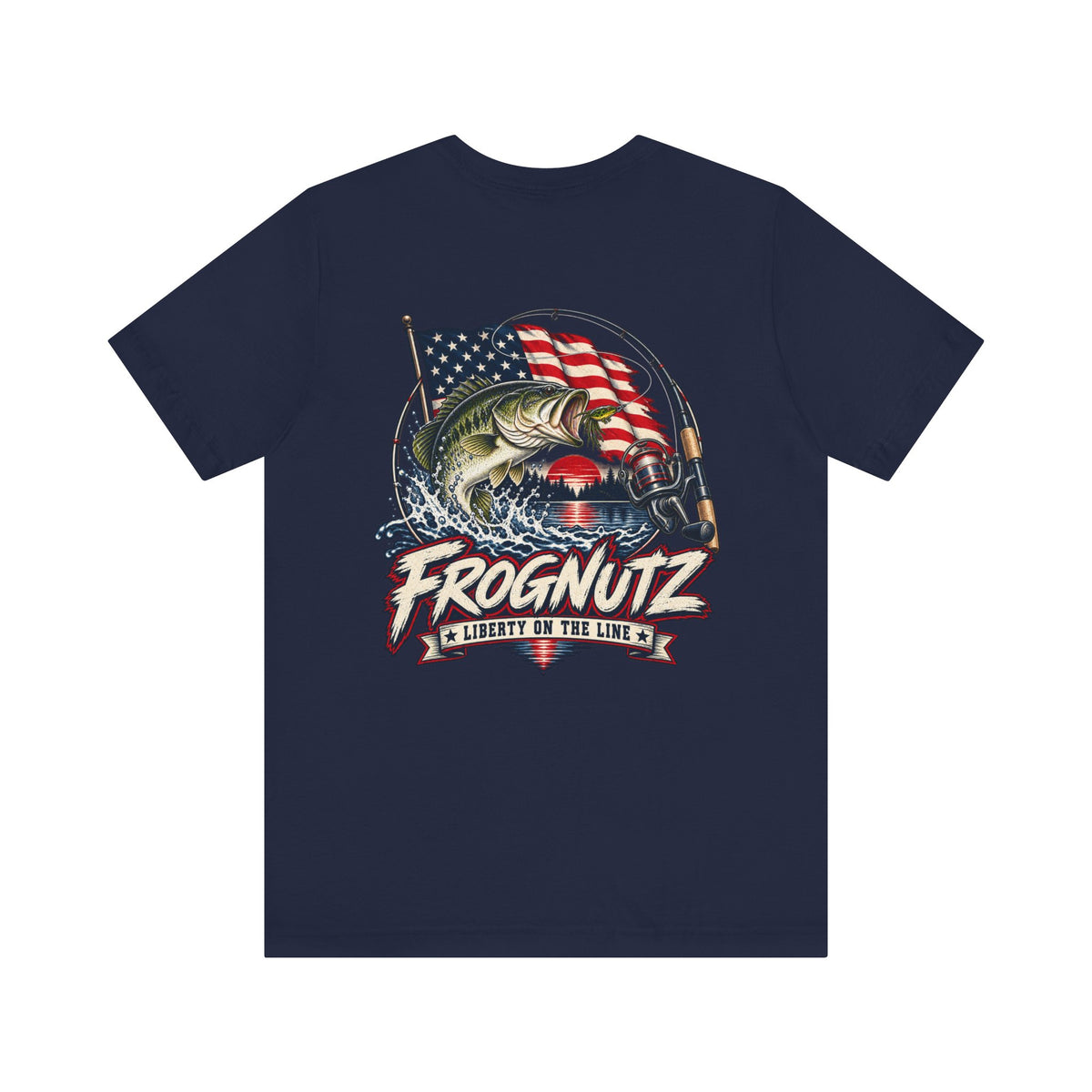 Frognutz Liberty on the Line | Front Logo and Back Graphic Tee