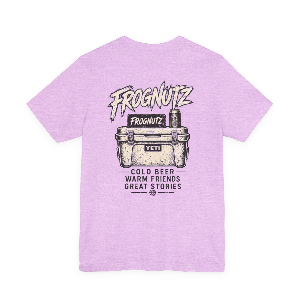 Frognutz Cold Beer Warm Friends Great Stories | Front Logo and Back Graphic Tee