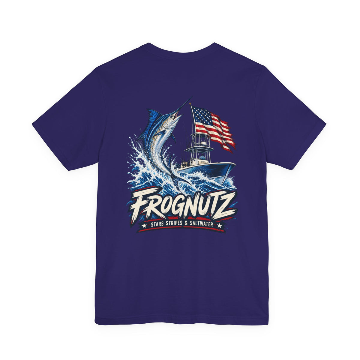 Frognutz Stars Stripes and Saltwater | Front Logo and Back Graphic Tee