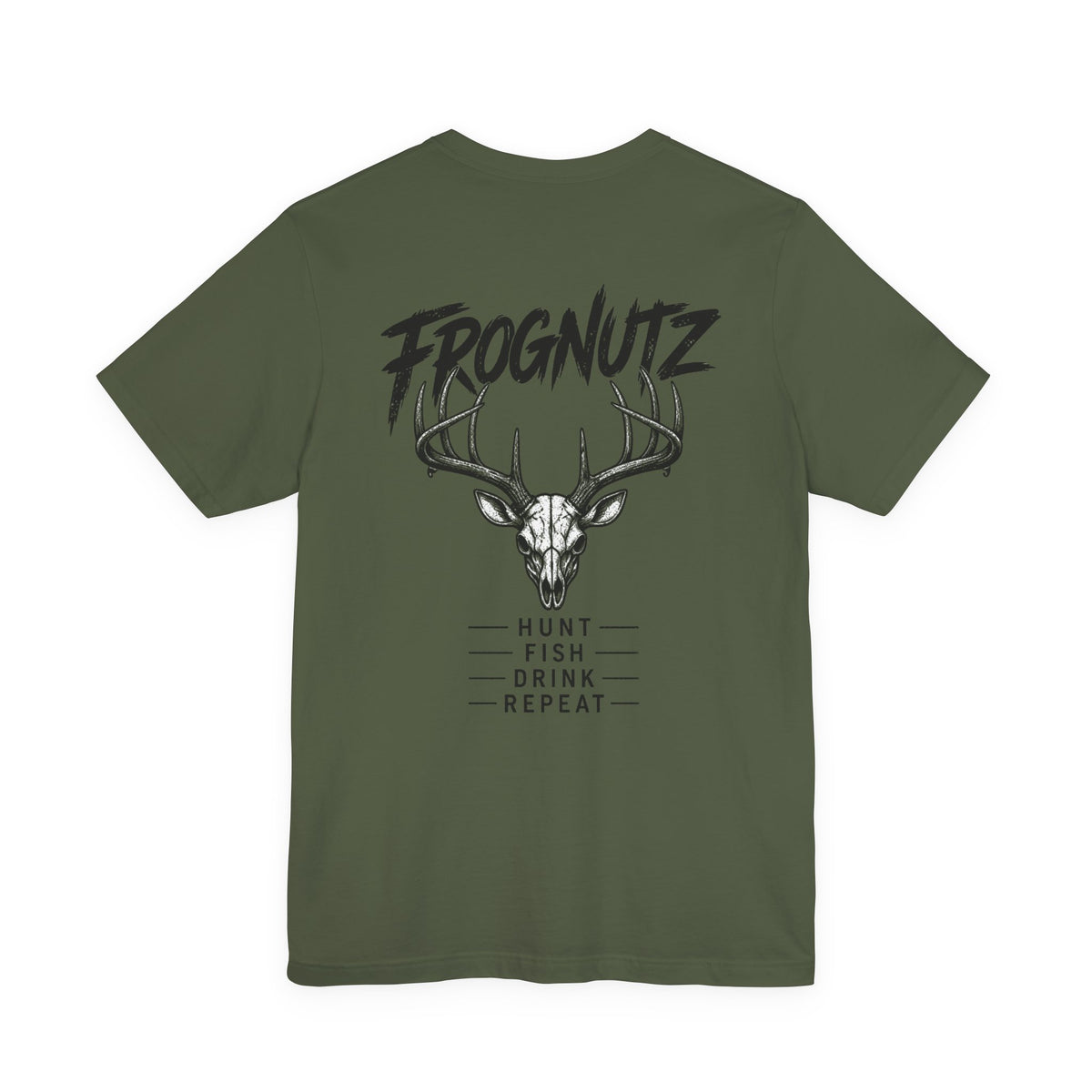 Frognutz Hunt Fish Drink Repeat | Front Logo and Back Graphic Tee