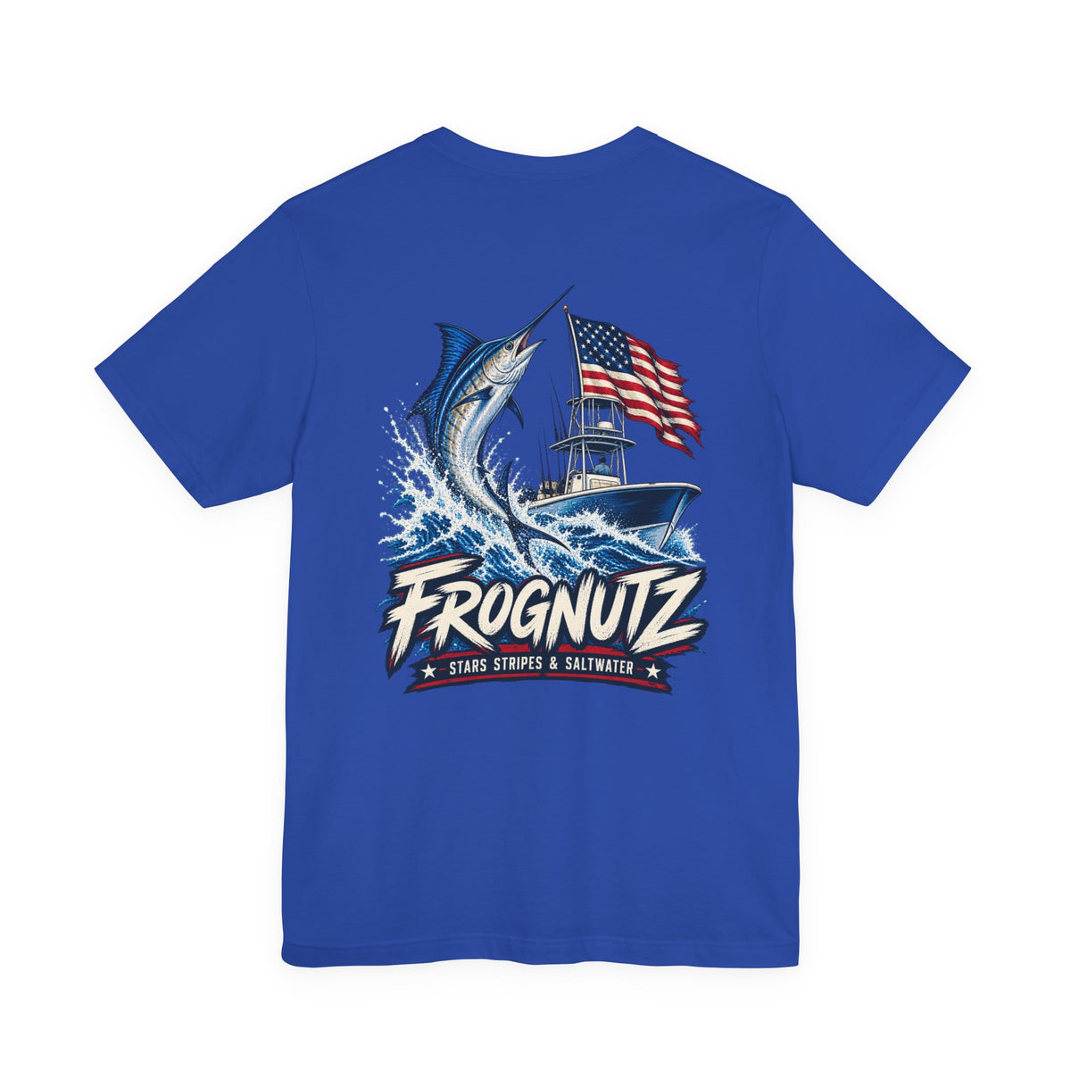 Frognutz Stars Stripes and Saltwater | Front Logo and Back Graphic Tee