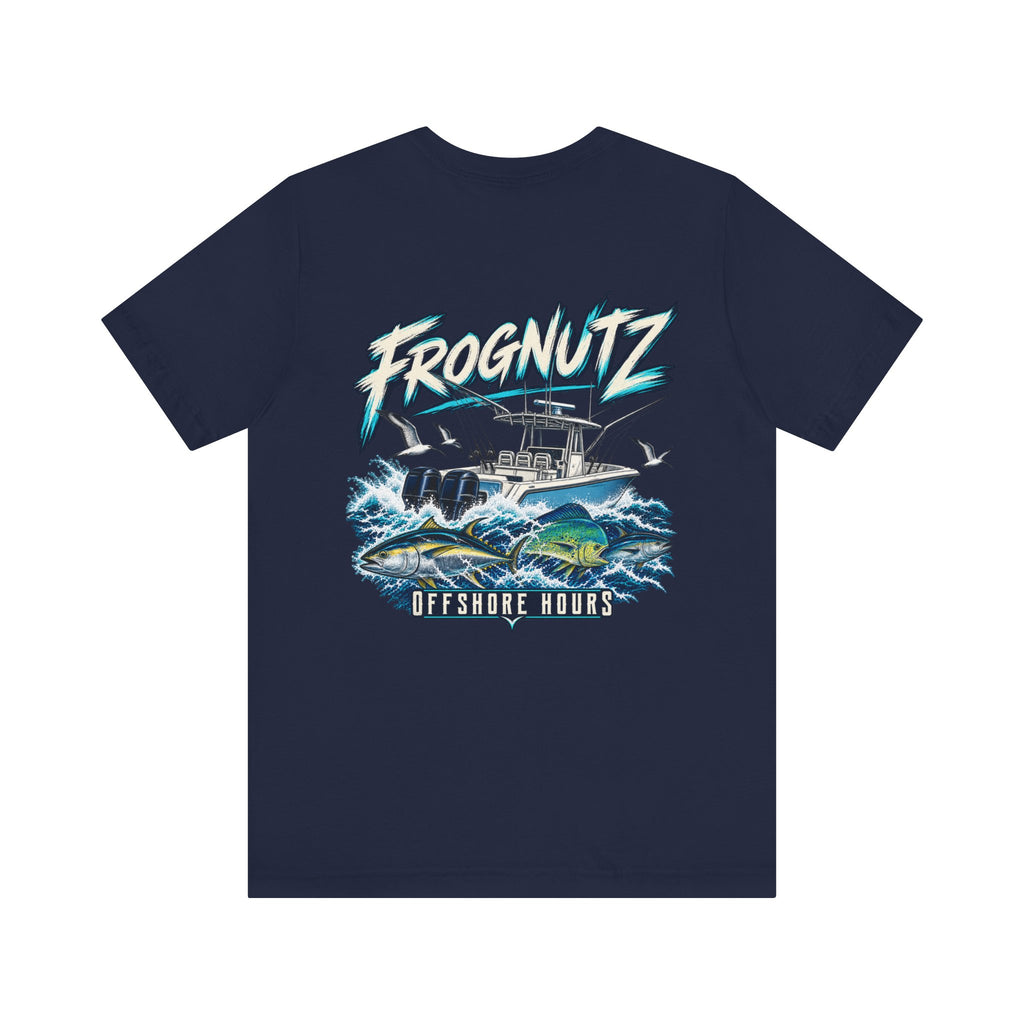 Frognutz Offshore Hours | Front Logo and Back Graphic Tee