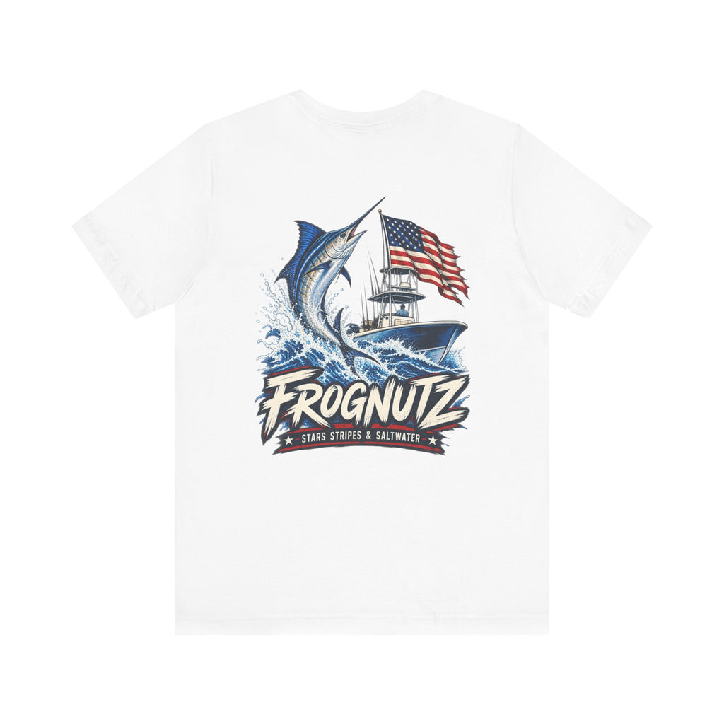 Frognutz Stars Stripes and Saltwater | Front Logo and Back Graphic Tee