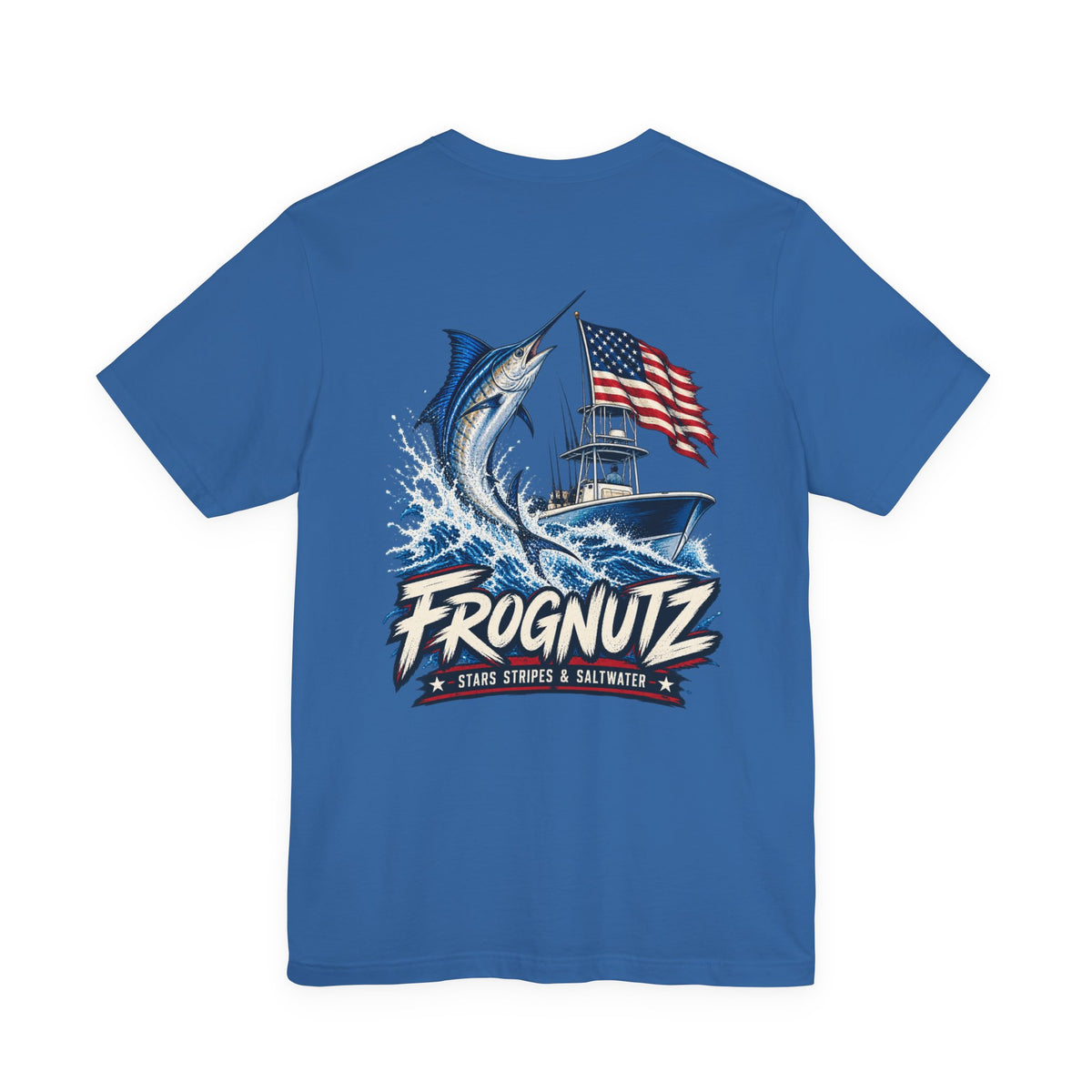 Frognutz Stars Stripes and Saltwater | Front Logo and Back Graphic Tee