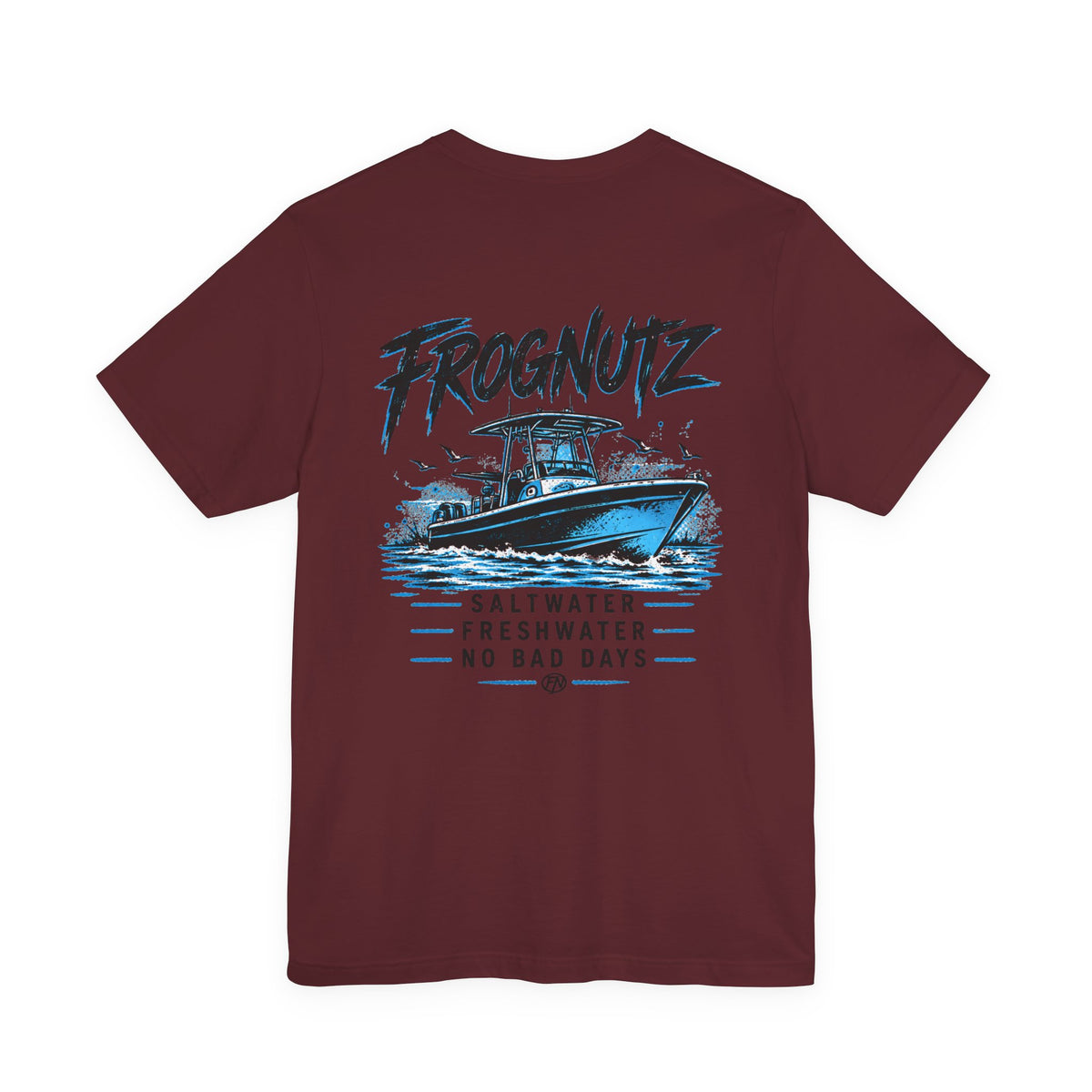 Frognutz Saltwater Freshwater No Bad Days | Front Logo and Back Graphic Tee