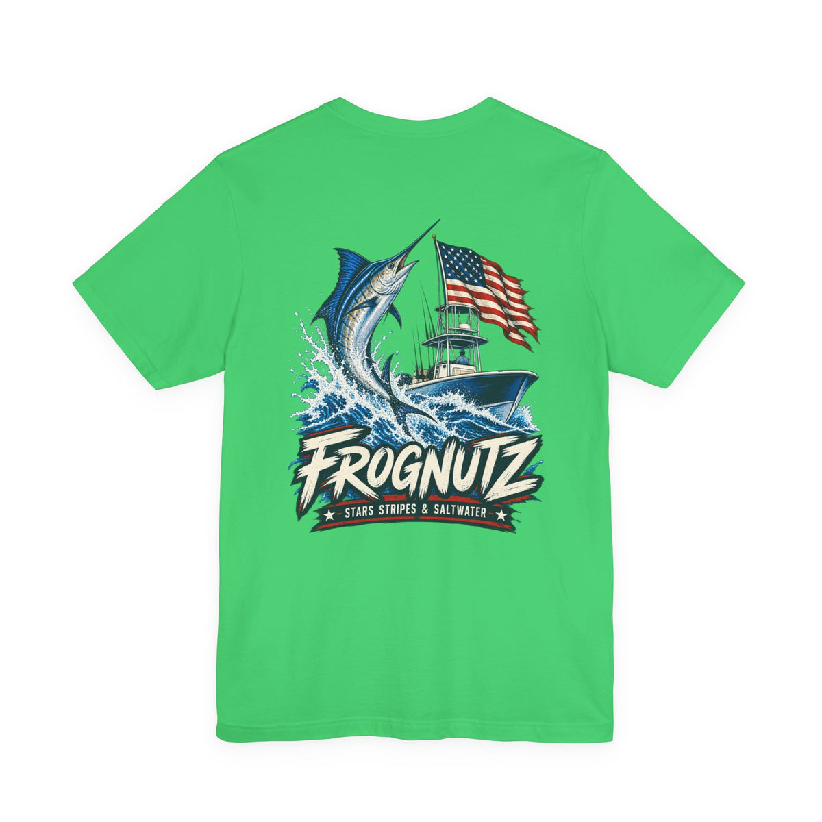 Frognutz Stars Stripes and Saltwater | Front Logo and Back Graphic Tee