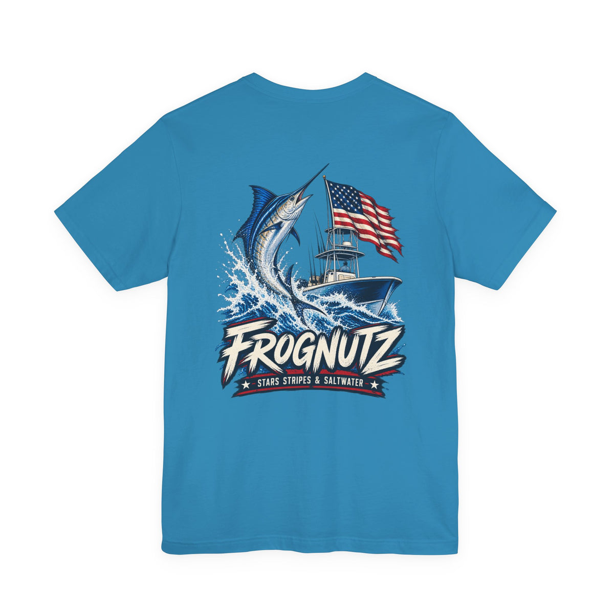 Frognutz Stars Stripes and Saltwater | Front Logo and Back Graphic Tee